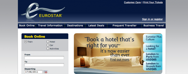 Eurostar Hotel Booking